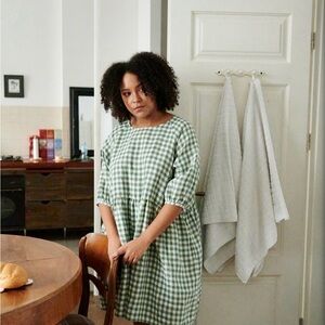 LinenFox Beth Dress XS Green Gingham
